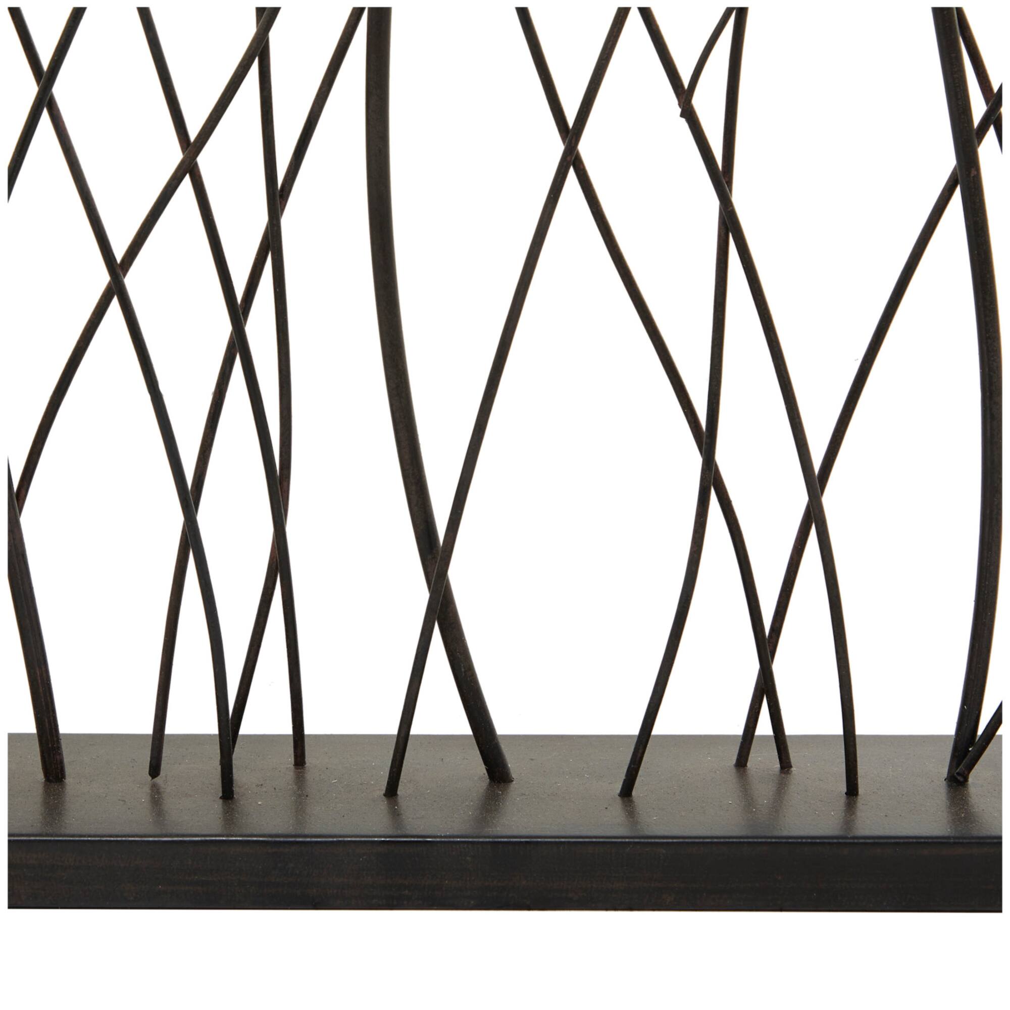 26.5" Black Metal Leaf with Black Base Sculpture